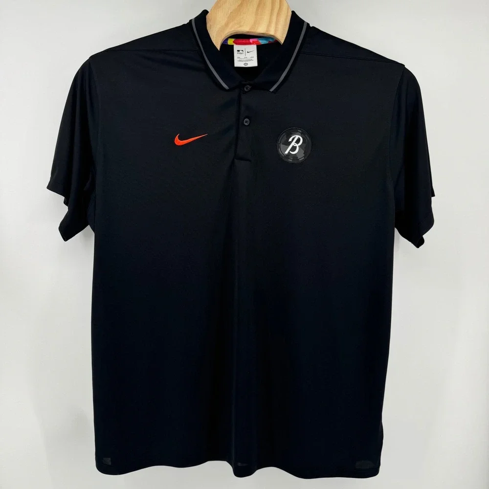 Nike MLB Authentic Collection Brooklyn Dodgers Dri-FIT Polo Shirt Mens XXL Black